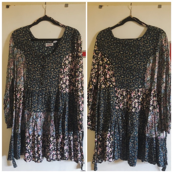 Dresses & Skirts - 90s Patchwork Long Sleeve Vintage Maternity Dress